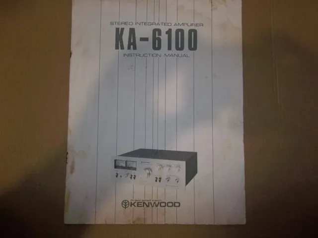 Kenwood KA-6100 Integrated Amplifier Owners Manual