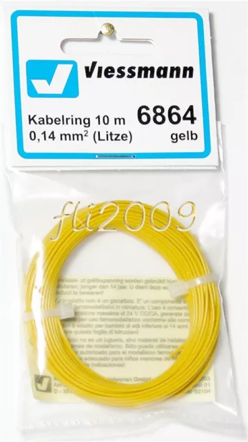 Viessmann 6864 cavo filo collegamenti elettrici 0,14 mmq 10 mt giallo