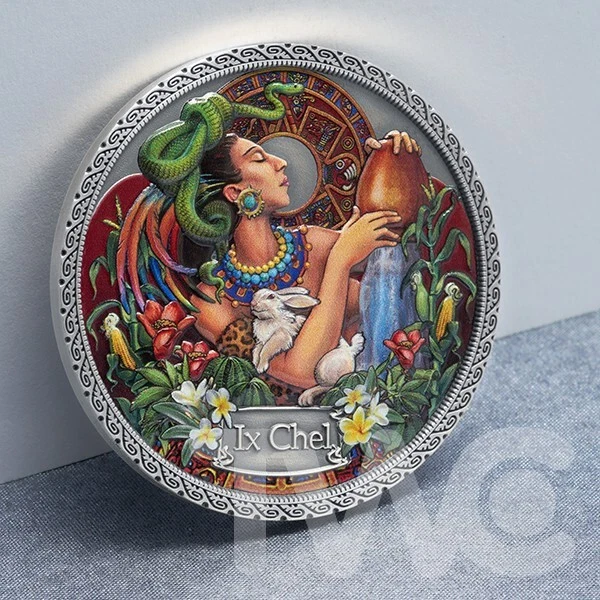 Ix Chel Goddesses of Health 50 g Antique finish Silver Coin Ghana 2021