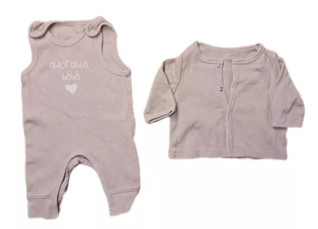 Dolce Set Bambino Di Vertbaudet Tutina Giacca Taglia 1M 54 Neonato