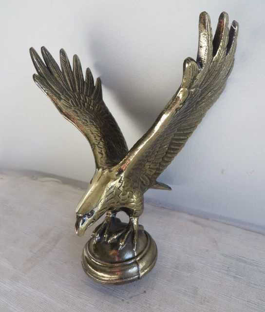 Beautiful Brass American Eagle Flagpole Trophy Topper /Finial Figurine / Statue