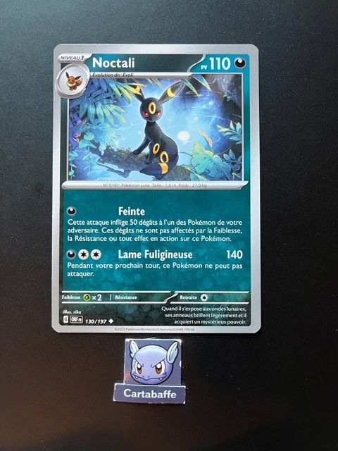 Coffret Myboost X – Noctali 130/197 Reverse – 10 Cartes Pokémon Françaises – Écarlate Et Violet Flammes Obsidiennes