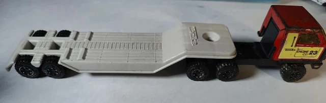 Vintage Tonka Cab Over Fire Truck - Engine Co. 23 with Flat Trailer Metal Plasti