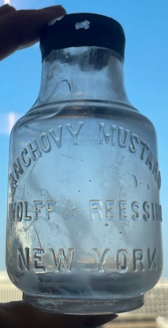 Anchovy Mustard Wolff & Reessing New York NY Bottle 1890’s