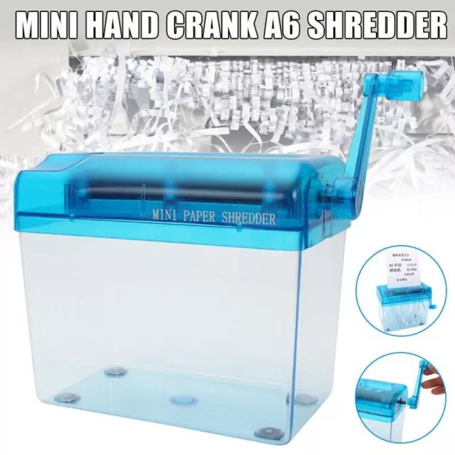 NEW Hand Operated Mini Paper Shredder Cutting Home Office Machine Equipment A6#