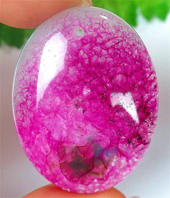 42x32x7mm Rose Druzy Geode Agate Oval Pendant Bead BQ66393