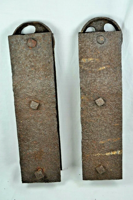 Vintage Antique Pair Sliding Barn Door Hardware Rollers~10" x 2 1/2"~Rustic Farm