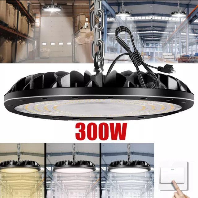 300W UFO LED High Bay Light Factory Warehouse Industrial Commercial Lighting