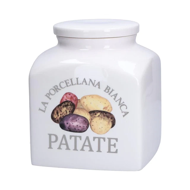 Porcellana Bianca - Conserva Barattolo Areato Deco Patate 3,5 L