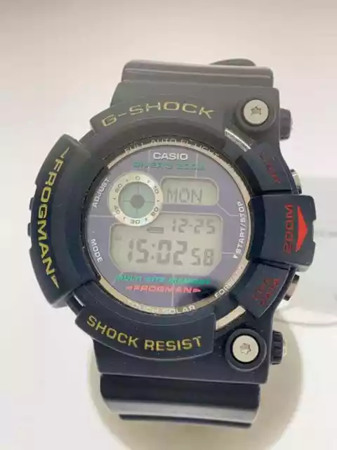 G-SHOCK CASIO GW-200Z-1JF FROGMAN Tough Solar Black Mens Watch Used Good
