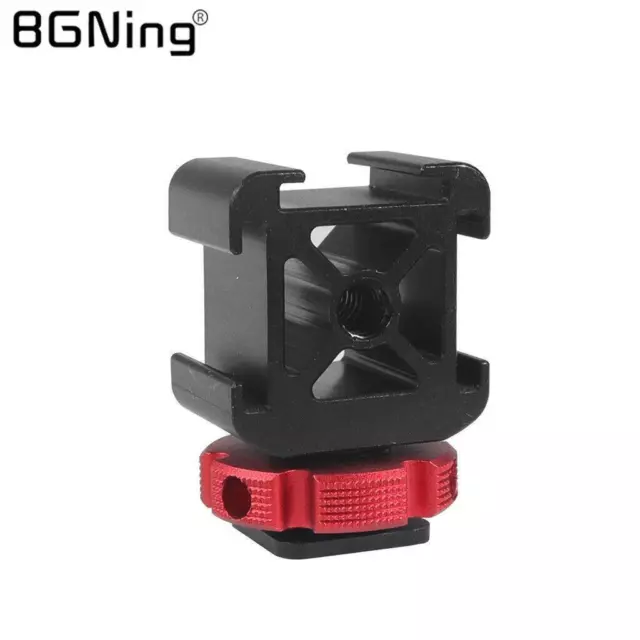 BGNing Triple Cold Shoe Mount Adapter Holder for DSLR Camera Microphone Light