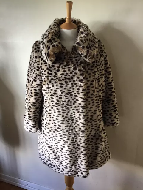 LIPSY LONDON LEOPARD Animal Print Faux Fur Coat Jacket Size Uk 10 12.90 PicClick UK