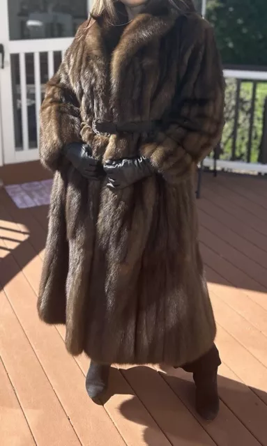 Genuine Russian Barguzin Sable Woman Fur Coat Pre Owned size S Custom Made