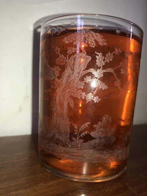 Verre Ancien Gravé - Jeanne D'Arc à La Basilique De Domrémy - Rare