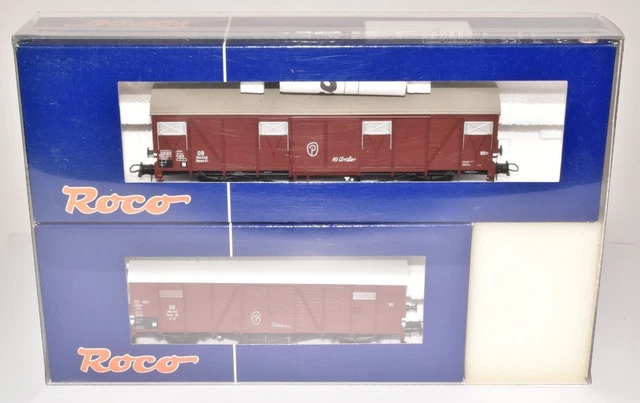 ROCO H0 66004 2 Stück Güterwagen Zirkus Krone, DB Ep. III, unbesp. OVP ...