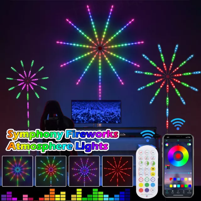 LED Firework Strip Lights Dream Color RGB Smart Music Sync APP & Remote Control