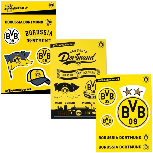 BORUSSIA DORTMUND AUFKLEBER Aufkleberkarte Autoaufkleber Set Karte Auto