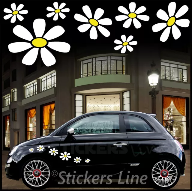 Kit adesivi FIORI (mod.6) farfalle SMART FIAT 500 fiori auto moto car  stickers - Stickers Line
