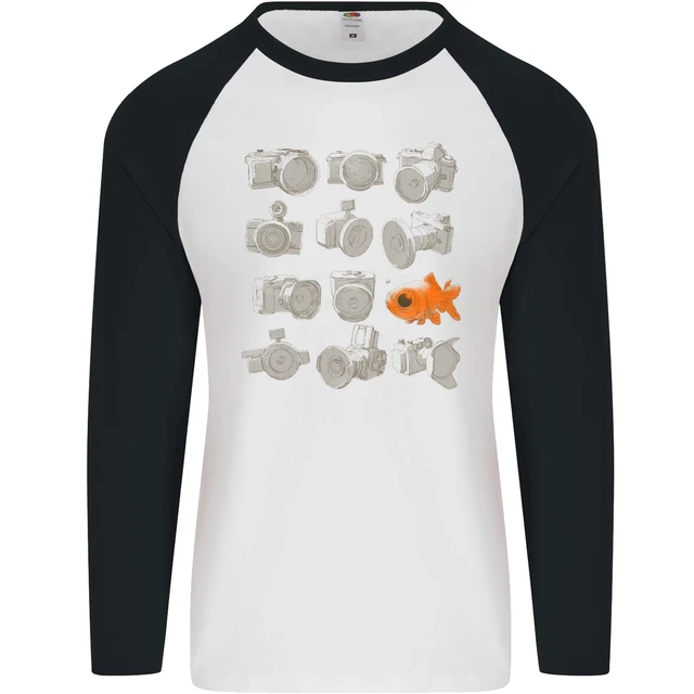 Fisheye Fotografia Divertente Fotografo Lenti Uomo L/S Baseball T-Shirt