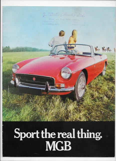 1970 MG MGB open-top sports car brochure