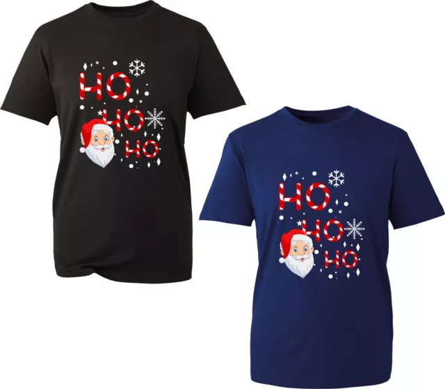 HO HO HO Santa Claus Merry Christmas T-Shirt Funny Xmas Tree Winter Festival Top