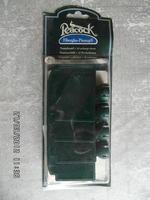 4 Namensschilder Peacock