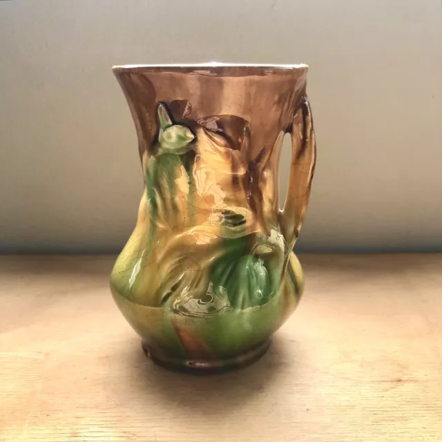 Vintage 1930s Remued style, ceramic, drip glaze vase. Australian Studio Pottery.