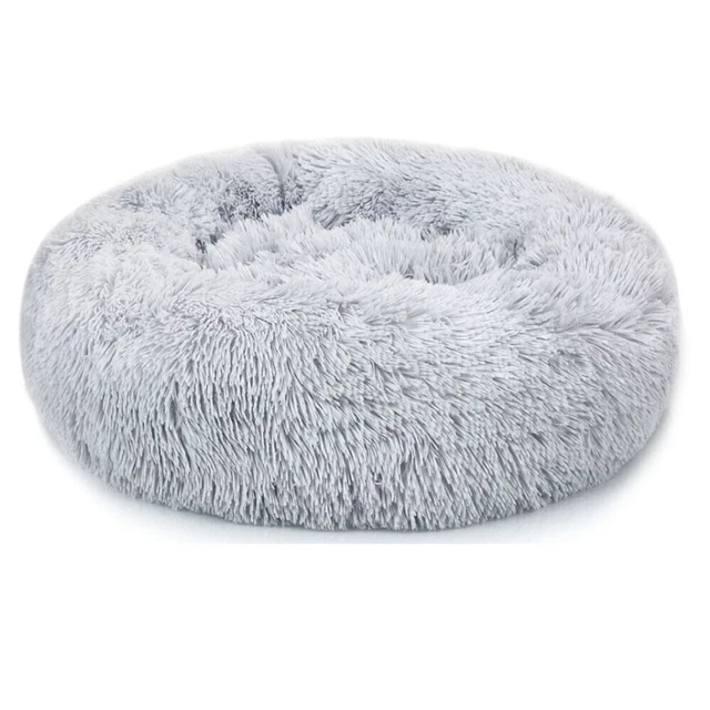 Dog Bed Donut Soft Round Plush Cat Beds For Calming Pet Anti Anxiety Washable