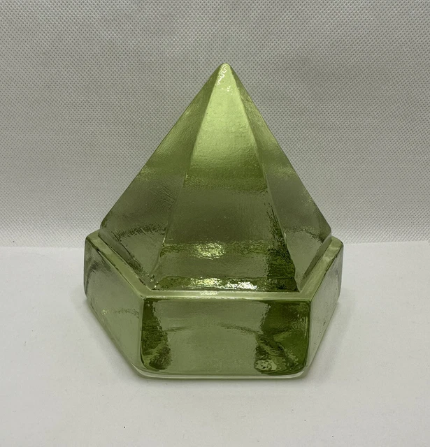 VINTAGE SHIP'S DECK Prism Green Glass Nautical Pyramid Boat Lighting