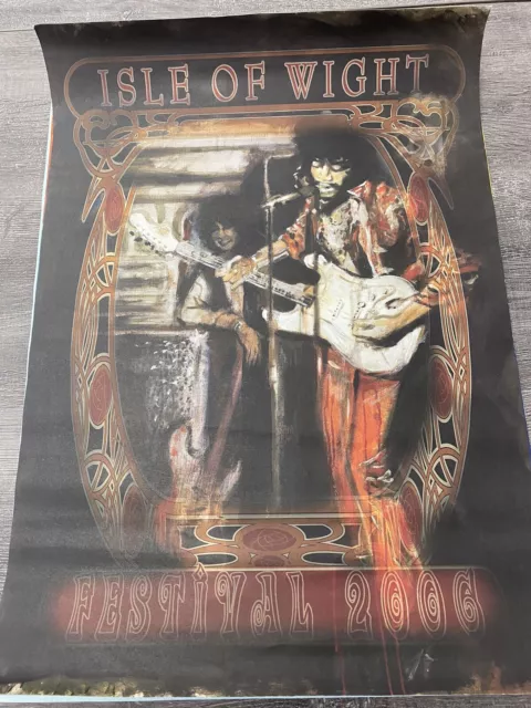 JIMI HENDRIX ISLE OF WIGHT FESTIVAL POSTER A2. Pastel Drawing By Ronnie Wood.