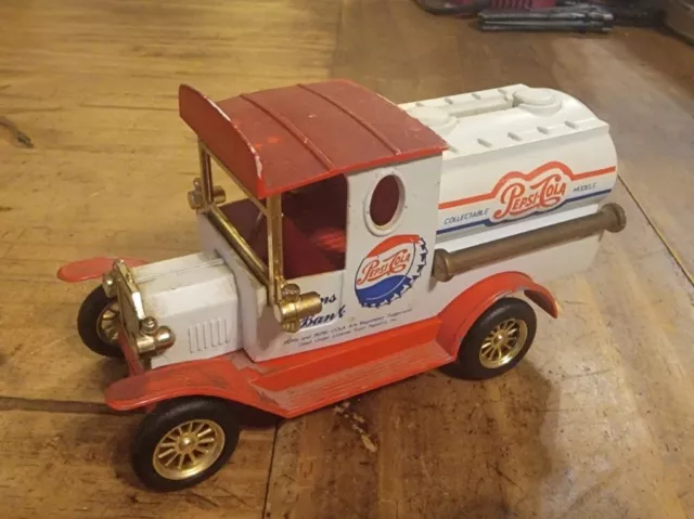 Vintage Pepsi Cola Coin Bank Truck Car Die Cast Golden Collectible 1996 Used No