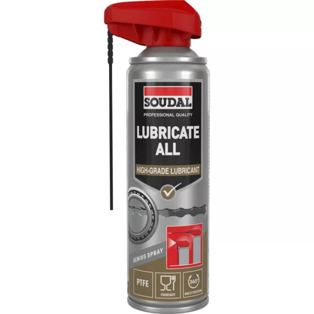 Soudal Ptfe Spray Lubrificante 300 ML Olio Penetrante Asciutto Lubrificazione