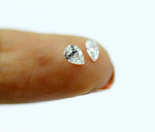 0.10 CT Certifié Naturel Diamants Paire Desseré 3 X 1.9 MM Blanc Couleur F-VS2