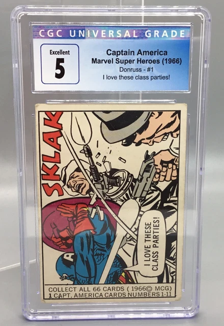 1966 Donruss Marvel Super Heroes - Captain America Class Parties #1 - CGC 5