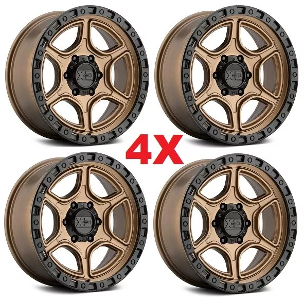 Fits Toyota Tacoma 4Runner 17 Wheels Rims Bronze W Black Lip Ring Xd