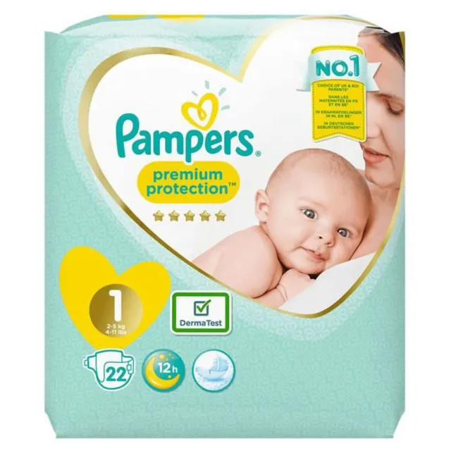 LOT DE 4 - PAMPERS - Premium Protection New Baby - Couches taille 1 (2-5 kg) - 2