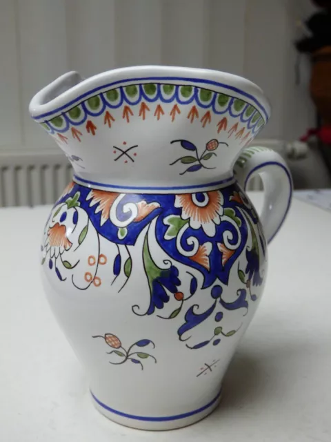 Pichet Cruche Faience Ceramique Decor Rouen Faiencerie Masse