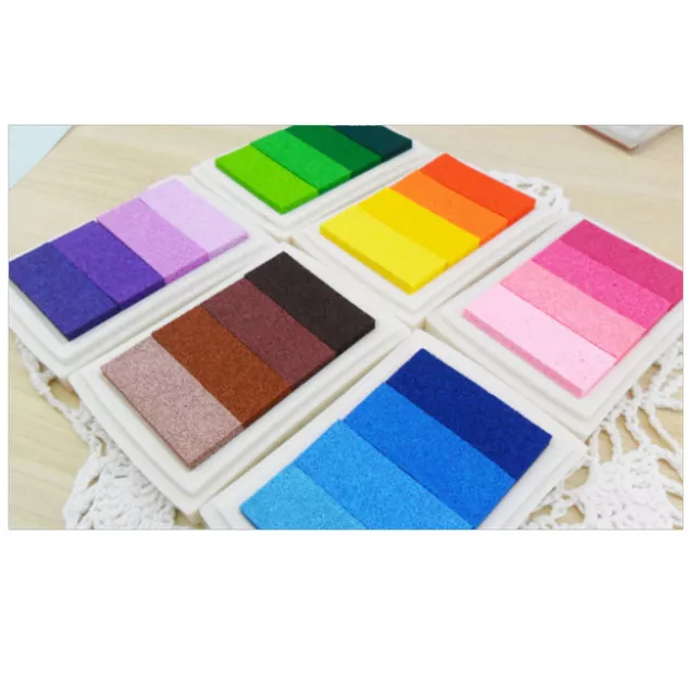 6 Sets Multi-Coloured DIY Gradient Color Stamp Oil based Ink Pads