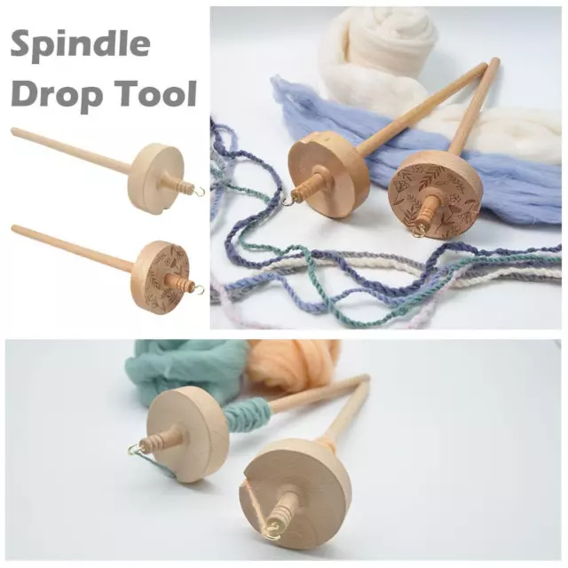 Drop Spindle Whorl Yarn Spin Hand Carved Wooden Tool Accessories Sewing B2I5