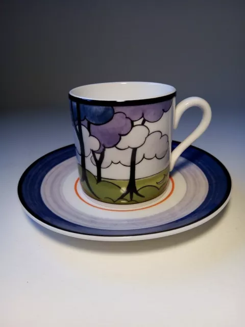 Wedgwood Clarice Cliff Café Chic "Blue Firs" Ltd Edition Coffee Cup & Saucer
