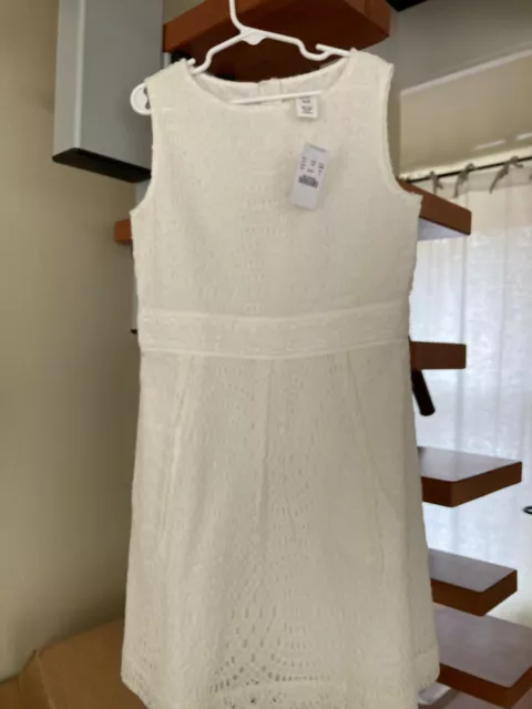 J Crew Crewcuts, girls dress, lace sleeveless ivory, size 8, NWT