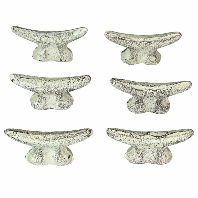 2.5 In Cast Iron Nautical Cleat Drawer Pulls Decorative Cabinet Knobs Set of 6