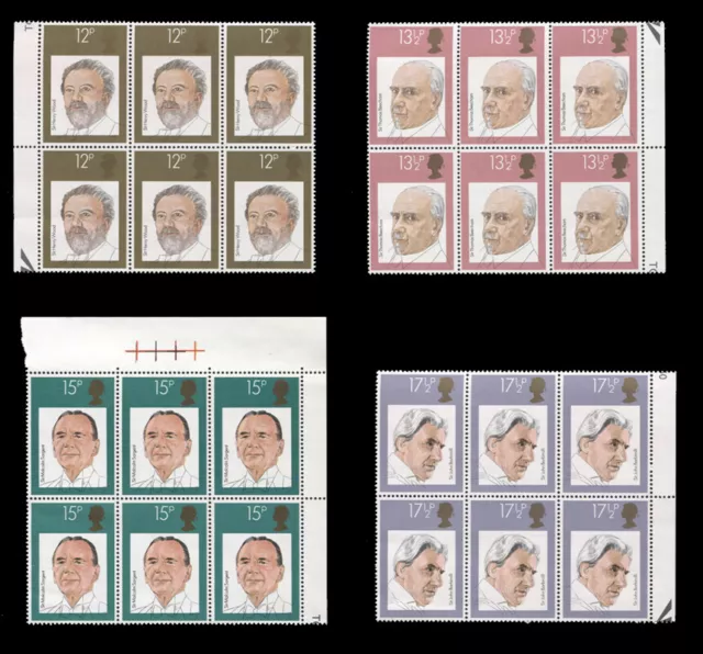 GB 1980 British Conductors Full Set - Blocks of 6x 12p 13½p 15p &17½p Stamps MNH