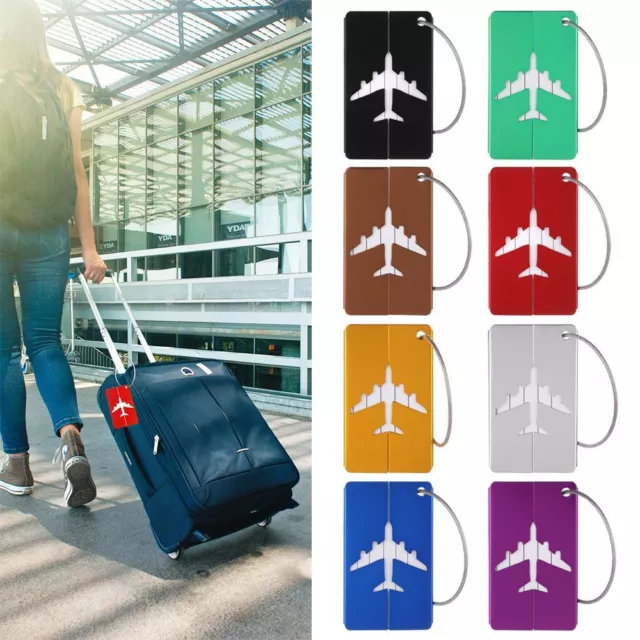 Baggage Metal Suitcase Labels Travel Luggage Tags Bag Tag Labels with Ropes