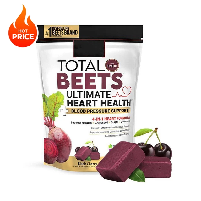 Heart Healling BLACK CHERRY TOTAL Beets Chews Heart Health & Blood Pressure SupportS ...
