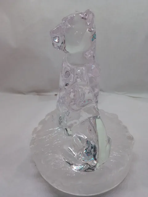 RCR Royal Crystal Rock Lioness & Cub Glass Figure Vintage Lead Crystal Italian