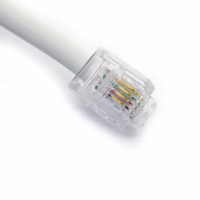 5M ADSL Internet Broadband RJ11 to RJ-11 Cable Lead - 5 Metre Long White DSL 2