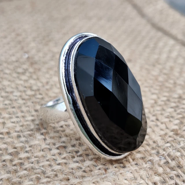 Black Onyx Gemstone 925 Sterling Silver Statement Jewelry Ring All Size AL-6