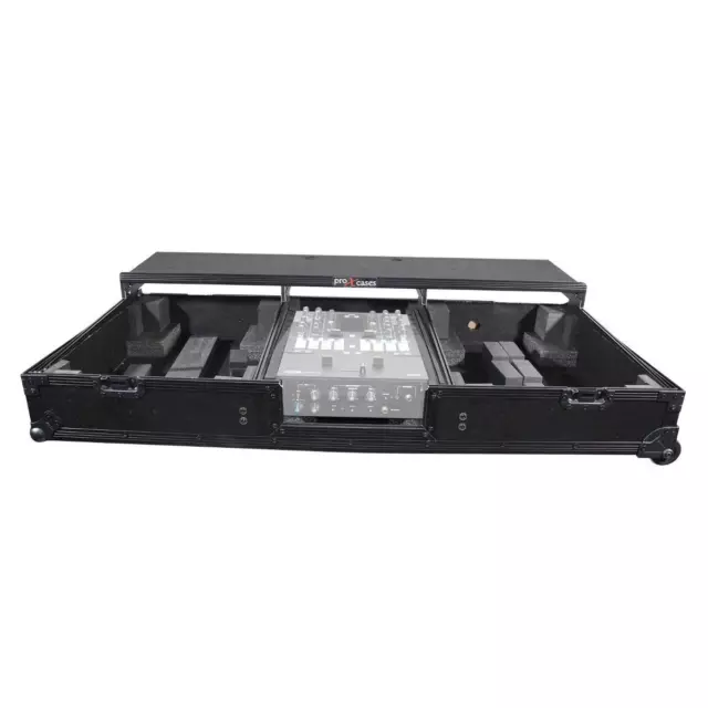 ProX XS-TMC1012WLTFBTLBL Black 12" Rane 72 Mixer & 2 Turntables Coffin Case i...