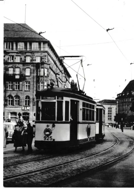 Fotokarte historische Straßenbahn Nürnberg-Fürth: TW925; Königstr. 1950 (034)